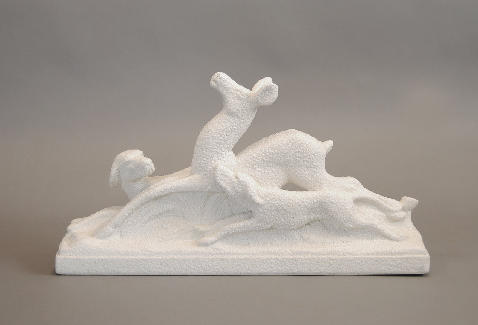 ODYV Art Deco, Ceramic Deer Sculpture, French Vintage Art, 1930s Home Decor, Collectible Figurine, Wax-Glaze Ceramic, Berlot Mussier Art, Antique Animal Art, Art Deco Figurine, Vintage French Decor, Ceramic Dog Statue, Stylized Animal Art, ODYV Sculpture