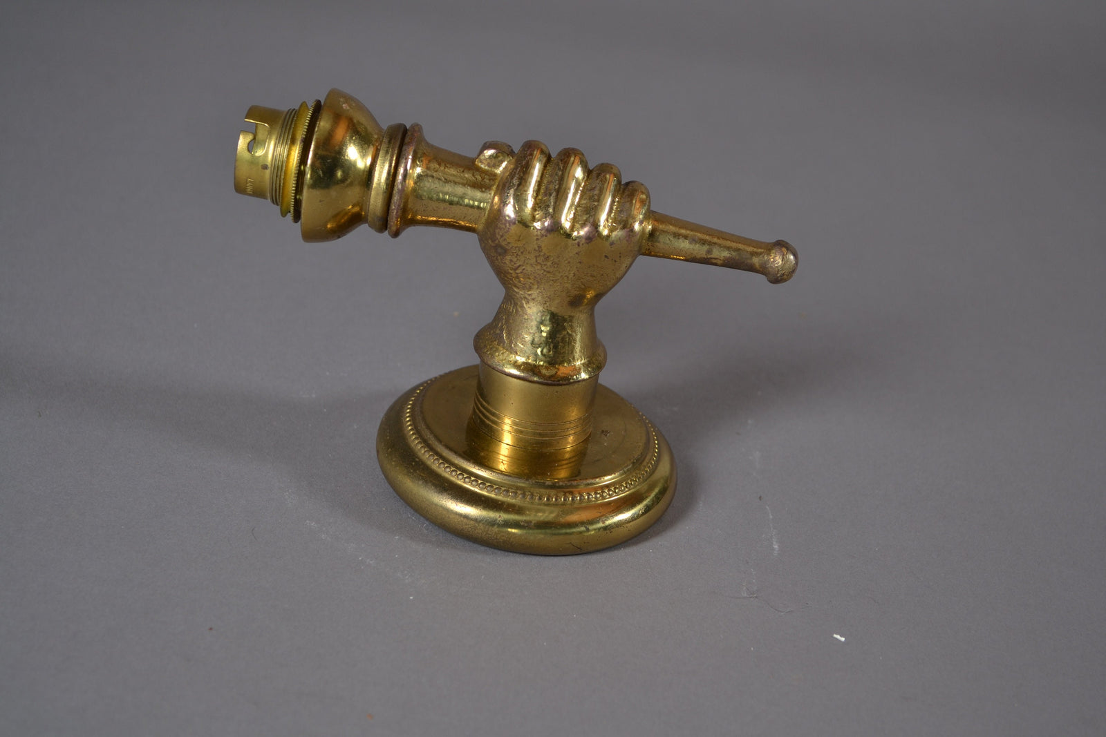 Brass Wall Sconce, Hand-Form Torch — French Art Deco Style, 1930s