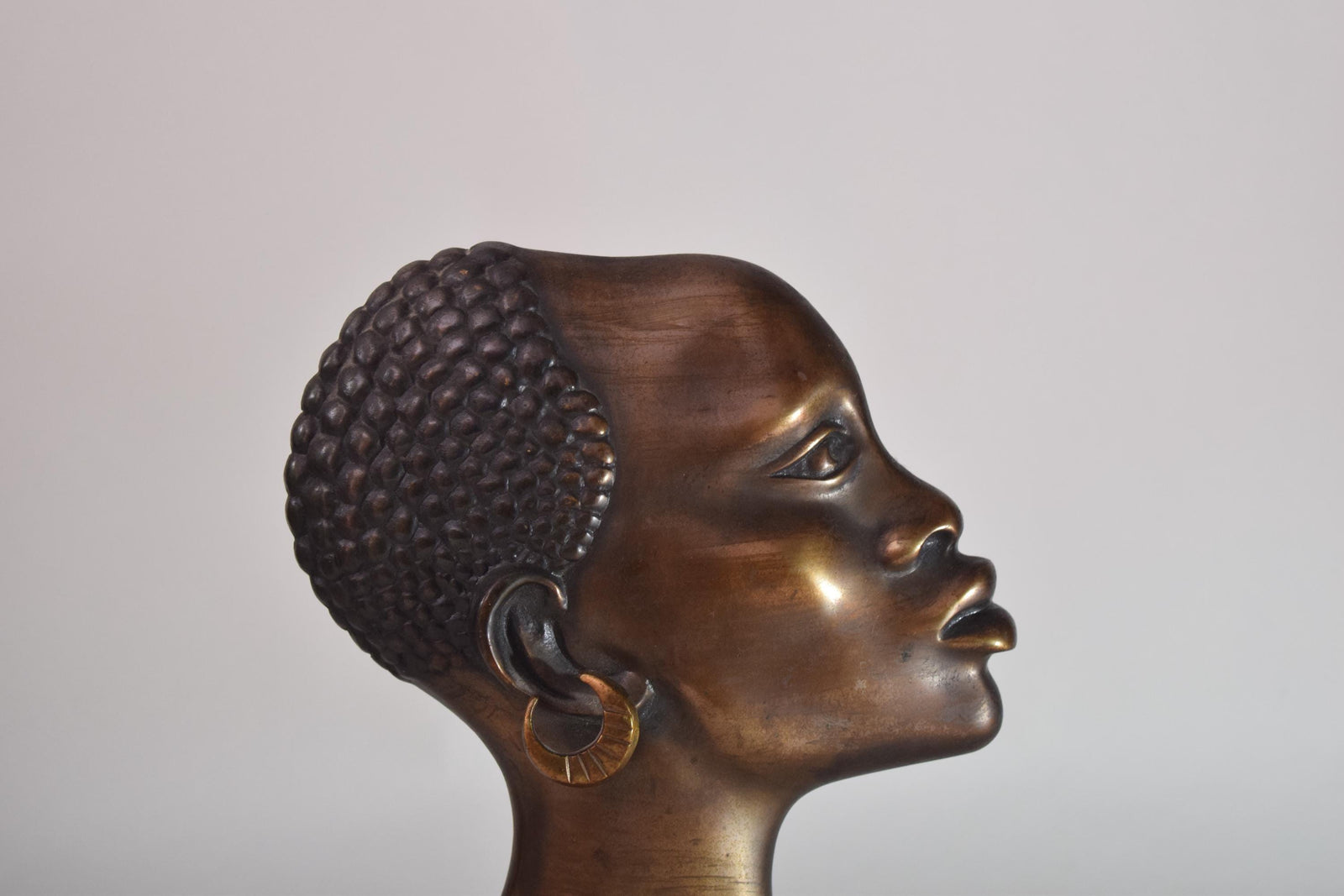 Pair of Bronze-Toned Bust Sculptures, Style of Hagenauer, 1950s