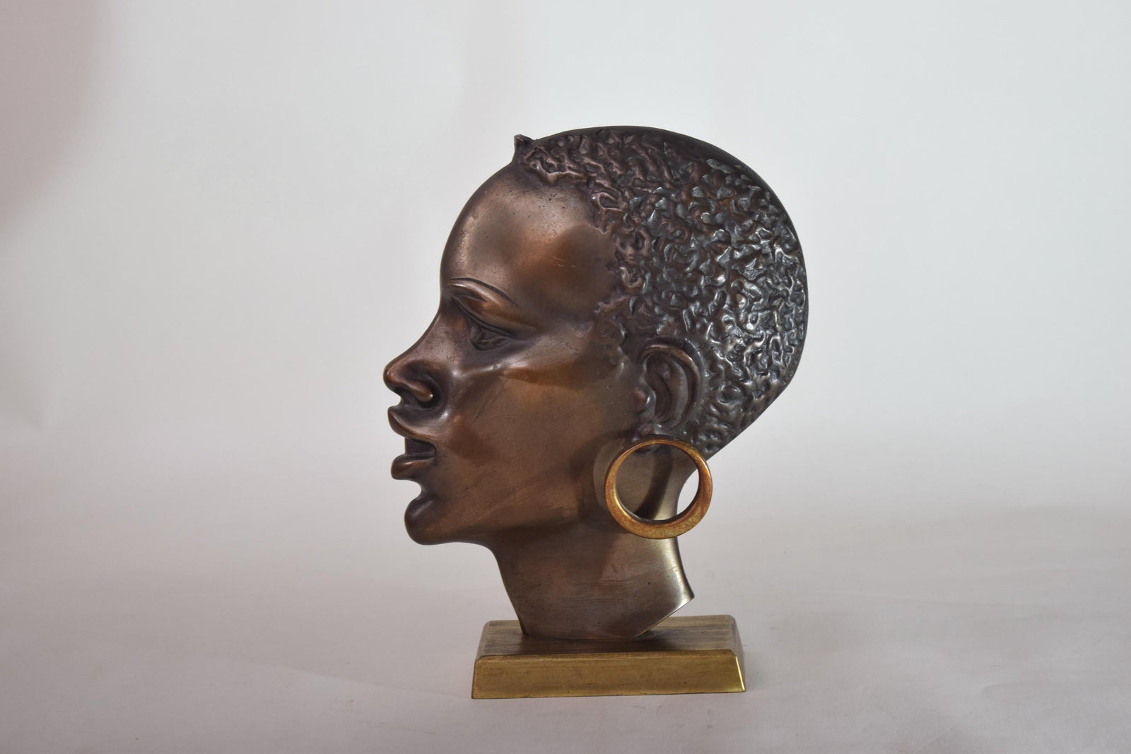 Pair of Bronze-Toned Bust Sculptures, Style of Hagenauer, 1950s