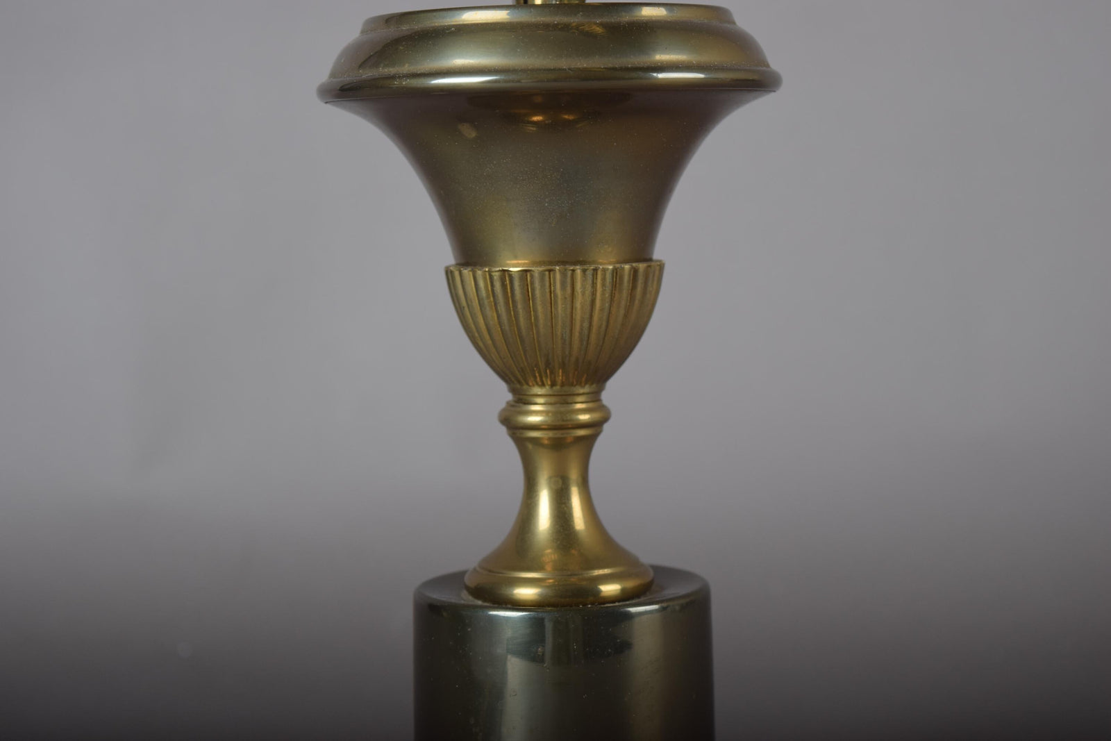 Vintage Brass Palm Frond Table Lamp Base, Urn Form — Hollywood Regency Style, 1960s