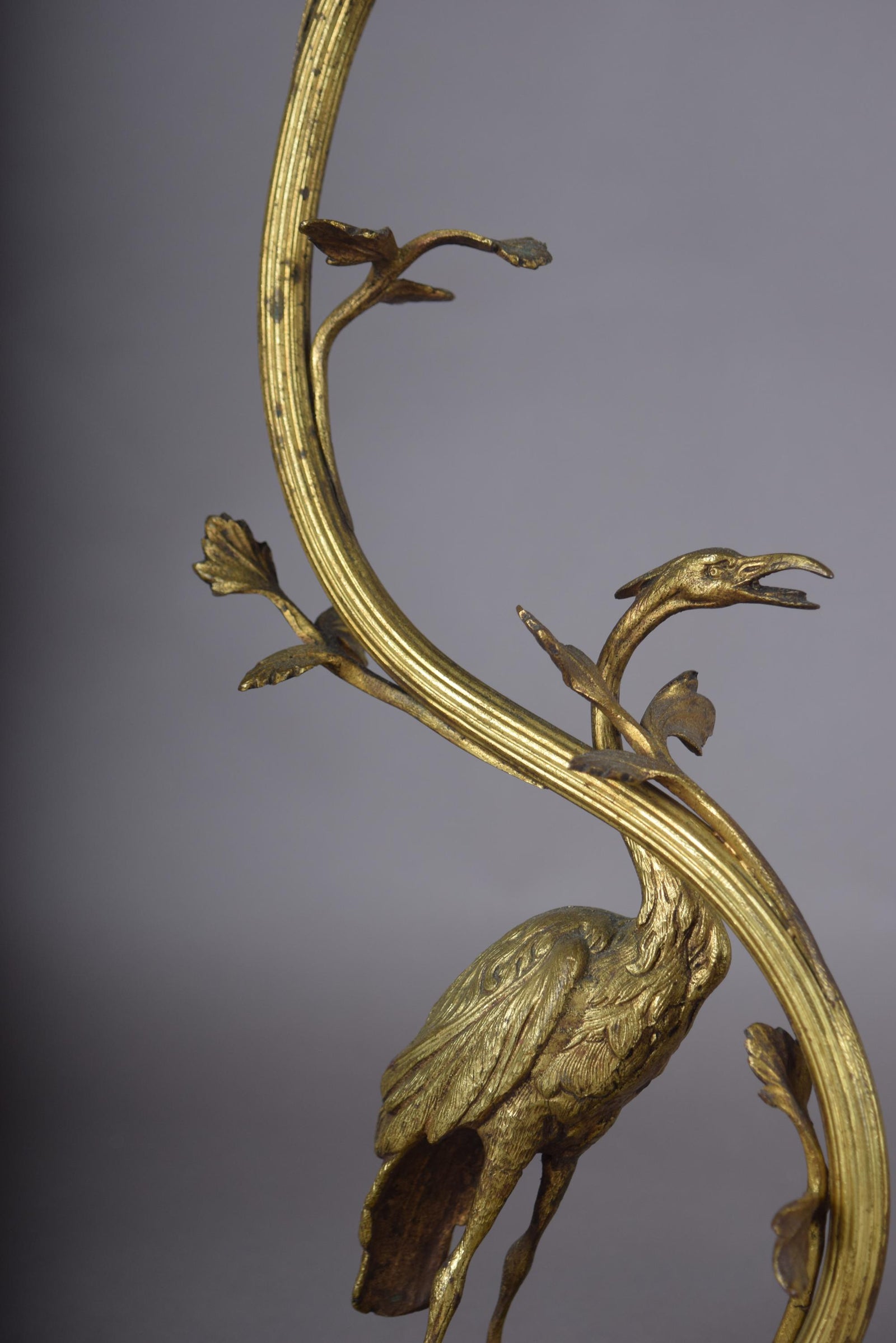 Pair of Gilt Crane Table Lamps, Hollywood Regency / French Art Deco Style, 1930s