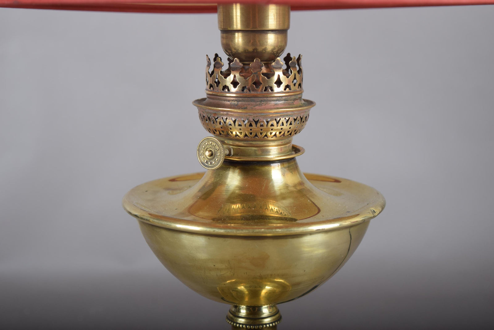Antique Brass Oil Lamp, Electrified — Victorian Style Table Lamp, 19th Century