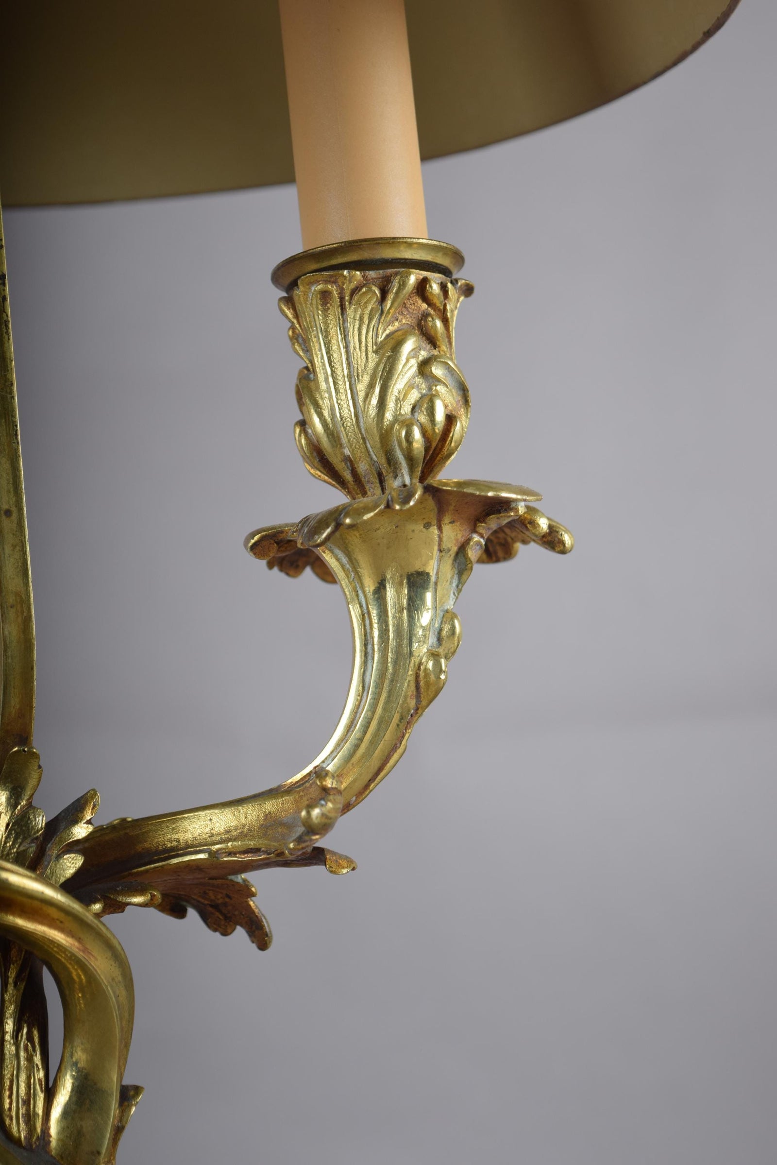 Antique Bronze Bouillotte Lamp, Louis XV Style — French, 19th Century
