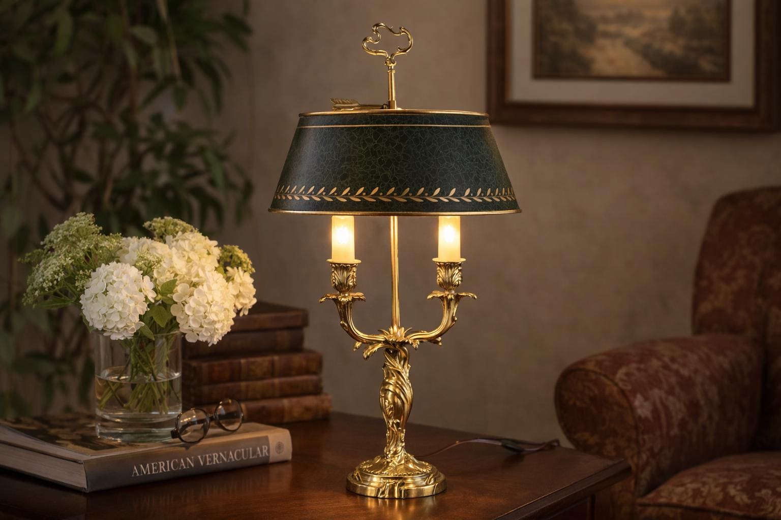 Antique Bronze Bouillotte Lamp, Louis XV Style — French, 19th Century