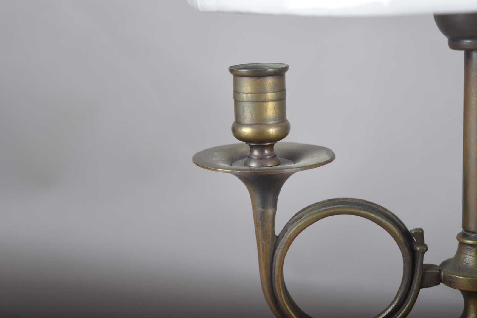 Vintage French Bouillotte Lamp, Bronze-Toned Candelabra, Hollywood Regency Style, 1950s