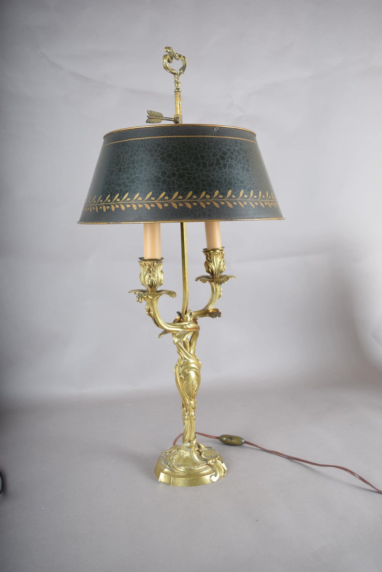 Antique Bronze Bouillotte Lamp, Louis XV Style — French, 19th Century