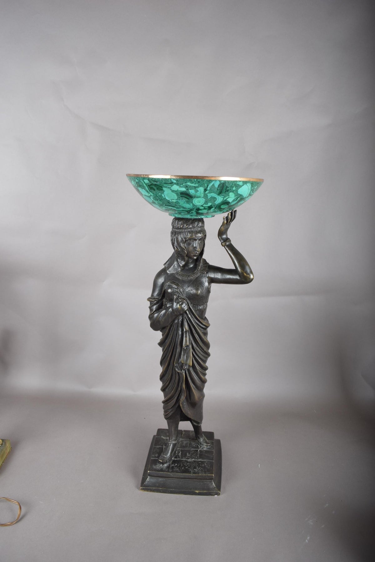 Vintage Patinated Cast-Metal Sculpture, Egyptian-Style Female Figure