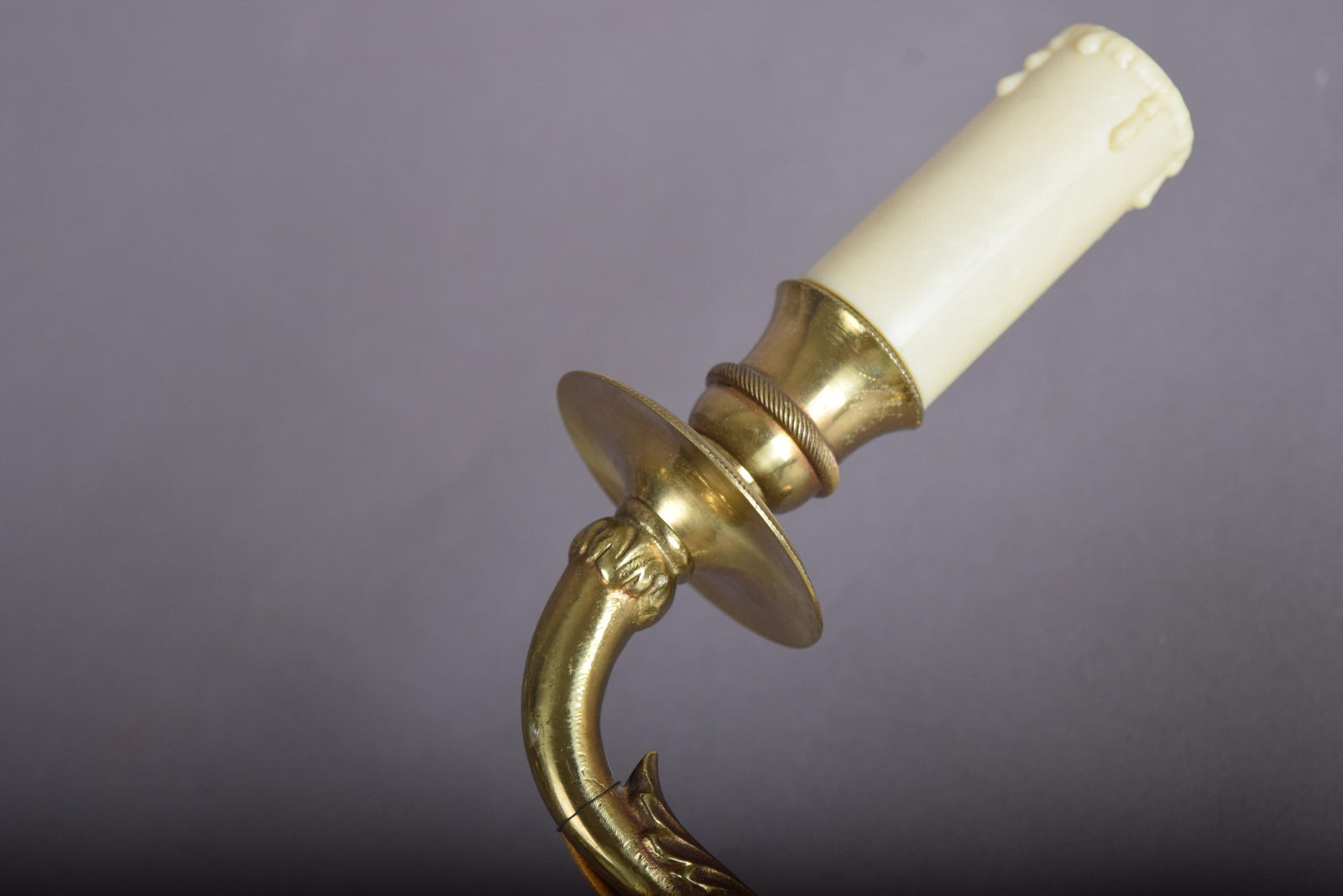 Pair of Brass Double-Arm Wall Sconces, French Empire Style, 1950s