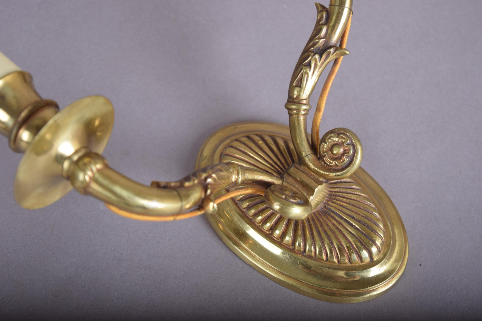 Pair of Brass Double-Arm Wall Sconces, French Empire Style, 1950s