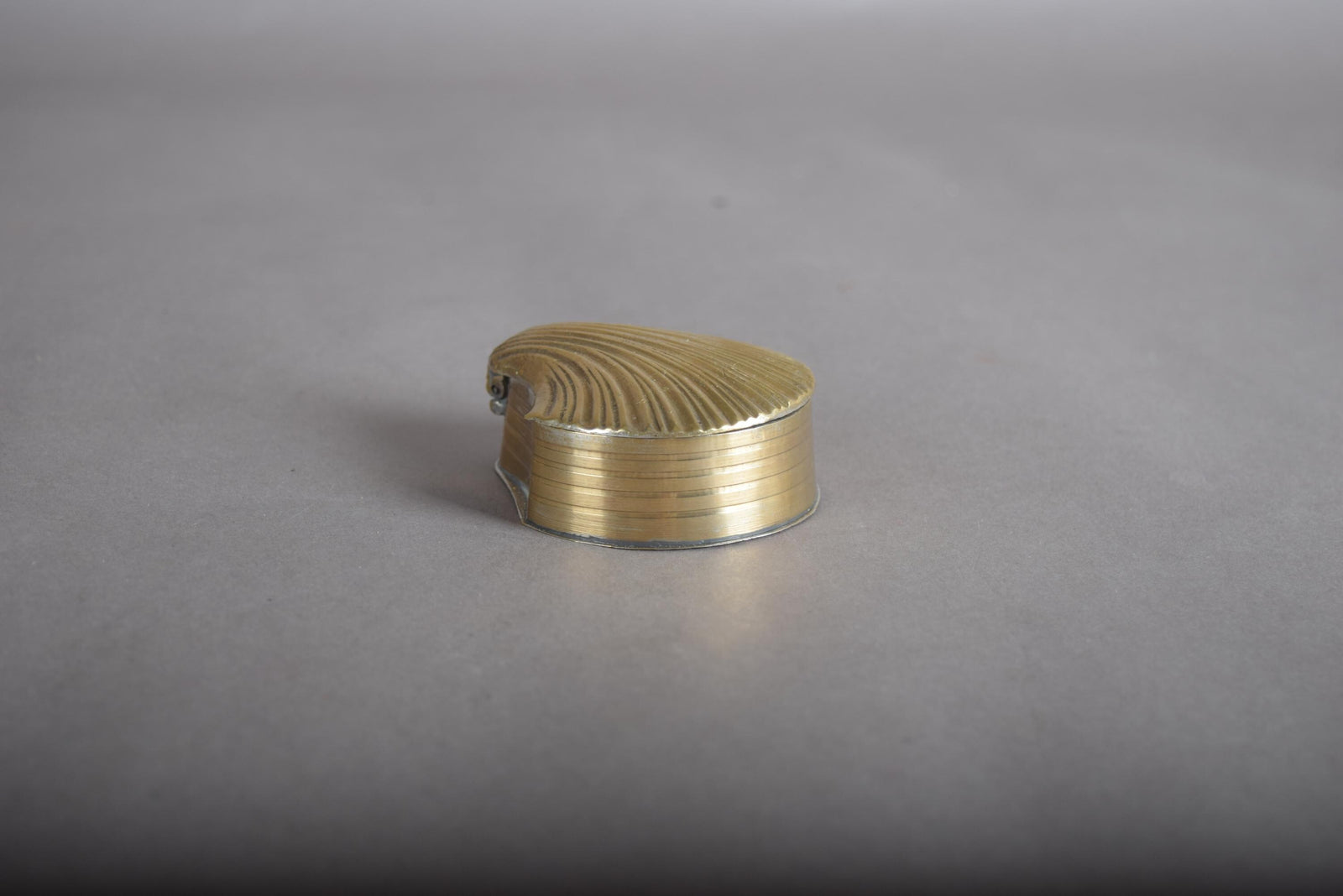 Vintage Brass Pill Box | 1920s Hinged Trinket Box | Mid-Century Vanity Collectible | Small Brass Keepsake Case