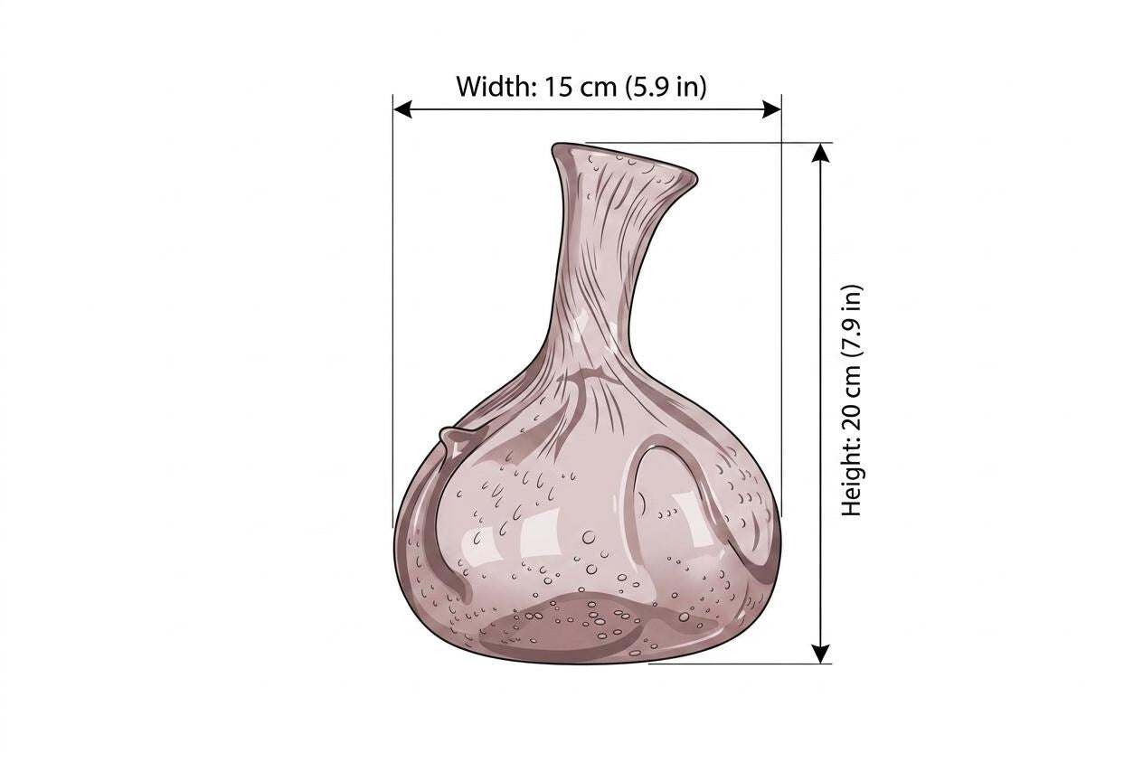 Vintage Amethyst Bullicante Bubble Glass Vase, Hand Blown, Murano Style, 1990s