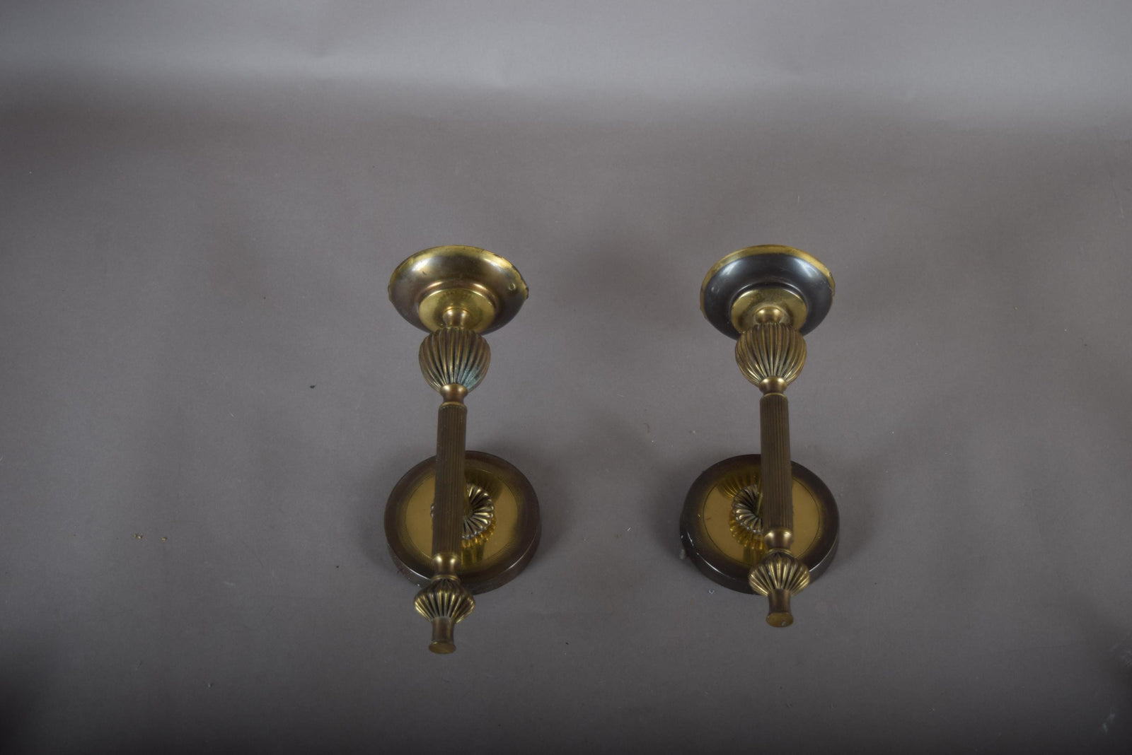 Pair of Brass Wall Sconces, Neoclassical Empire Revival Style, 1950s