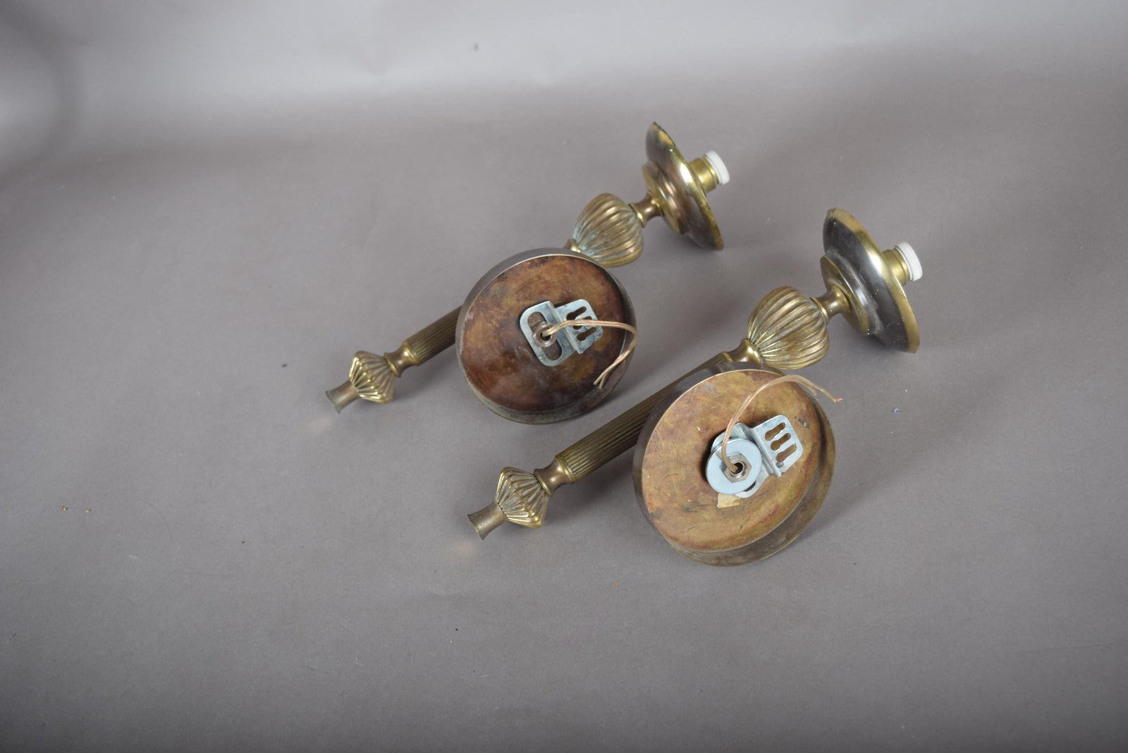 Pair of Brass Wall Sconces, Neoclassical Empire Revival Style, 1950s