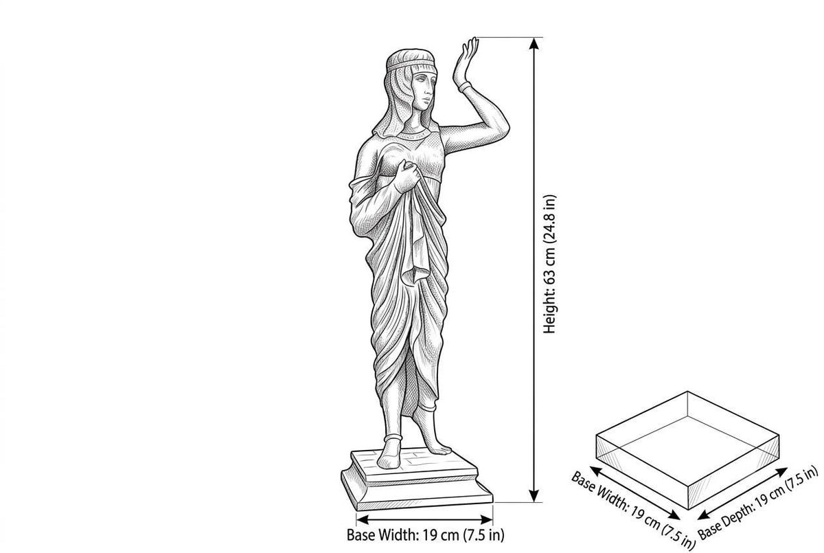 Vintage Patinated Cast-Metal Sculpture, Egyptian-Style Female Figure