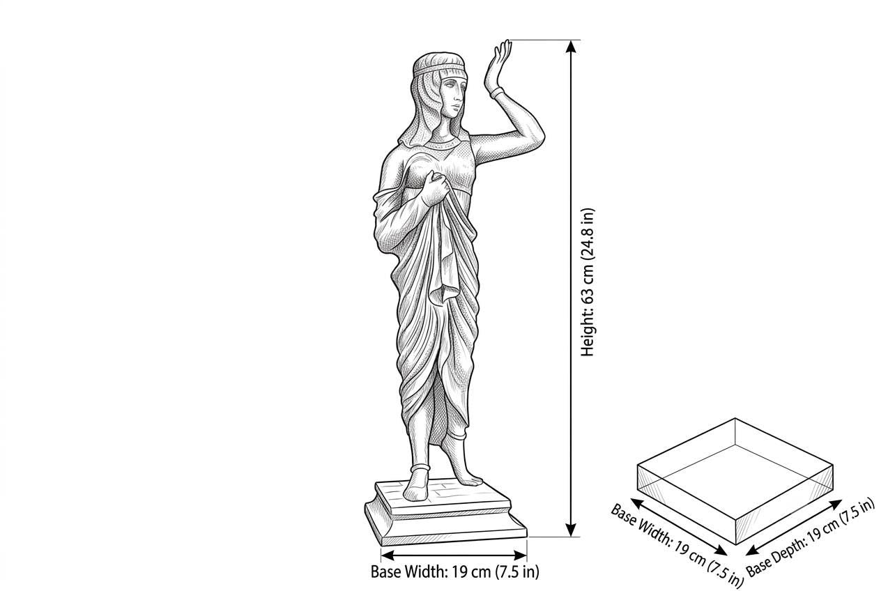 Large Patinated Bronze or Spelter Sculpture, Egyptian-Style Female Figure, 1920s