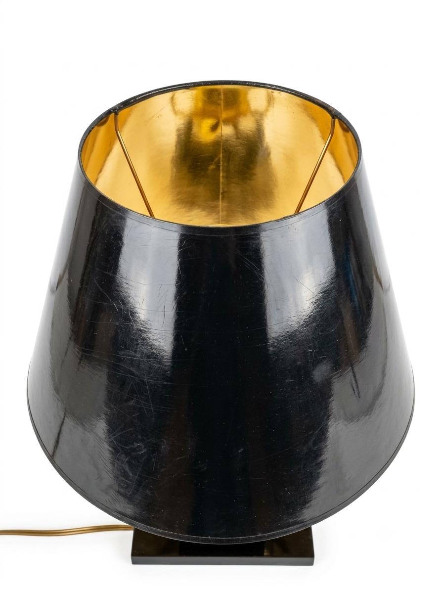 Brass Horse Table Lamp, Galloping Horse Sculpture Base, Maison Charles Style Lacquered Wood