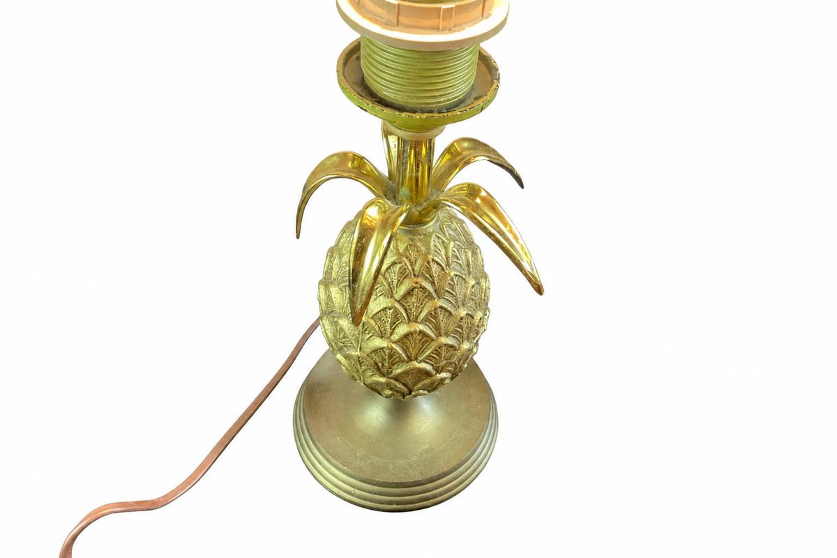 Bronze Pineapple Table Lamp Base, Maison Jansen Style, French Decorative Column Lamp