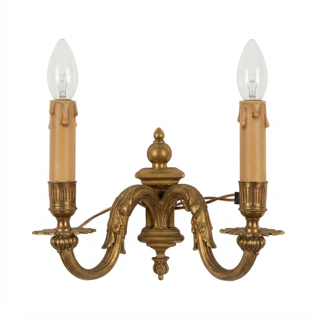 Pair of French Gilt Bronze Double Arm Wall Sconces, Louis XV Style — France, Early 20th Century