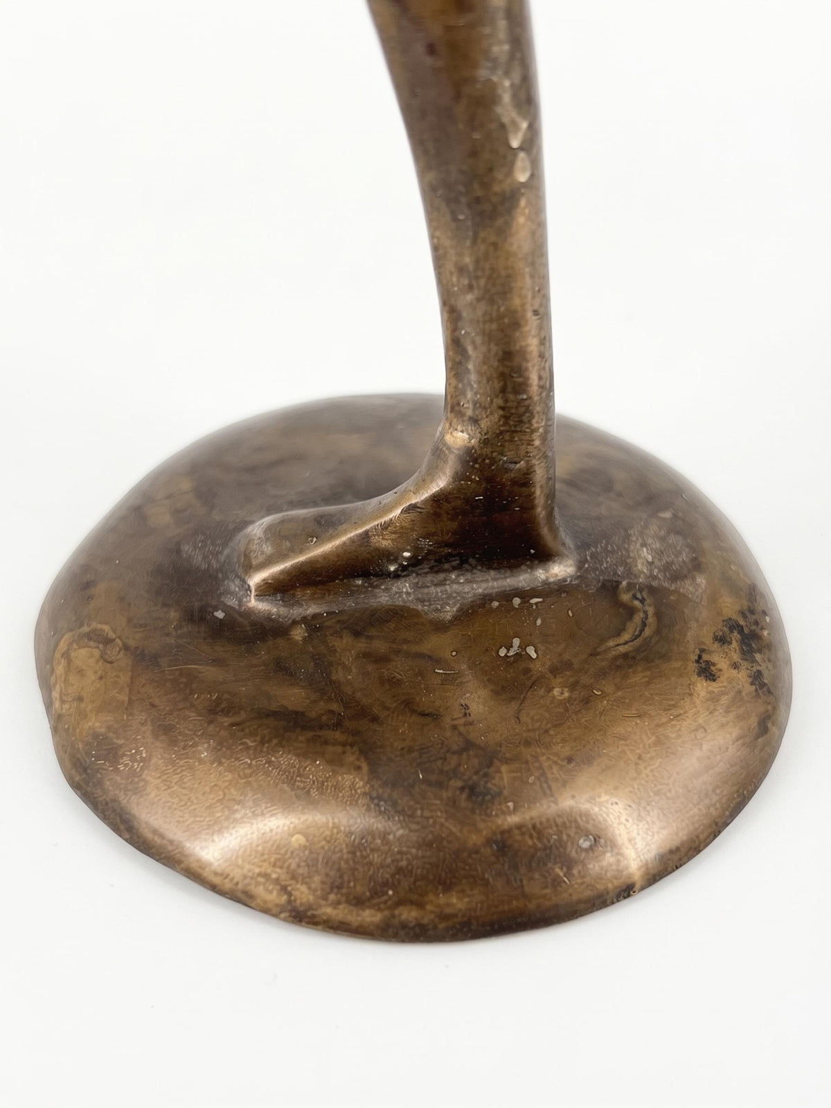 Antique Bronze Female Figure Sculpture, Signed Nana, Modernist Nude with Dish — Mid-20th Century