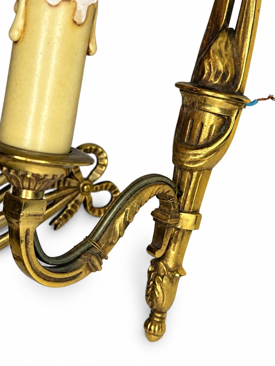 Set of Four French Gilt Bronze Wall Sconces, Louis XVI Bow and Quiver — France, Early 20th Century