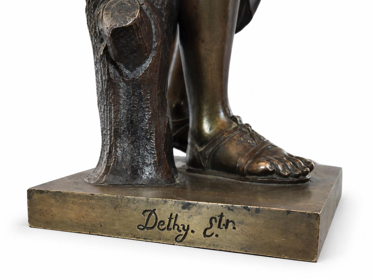 Antique Bronze Diana of Gabies Sculpture, Signed Dethy, After the Antique — France, Late 19th Century