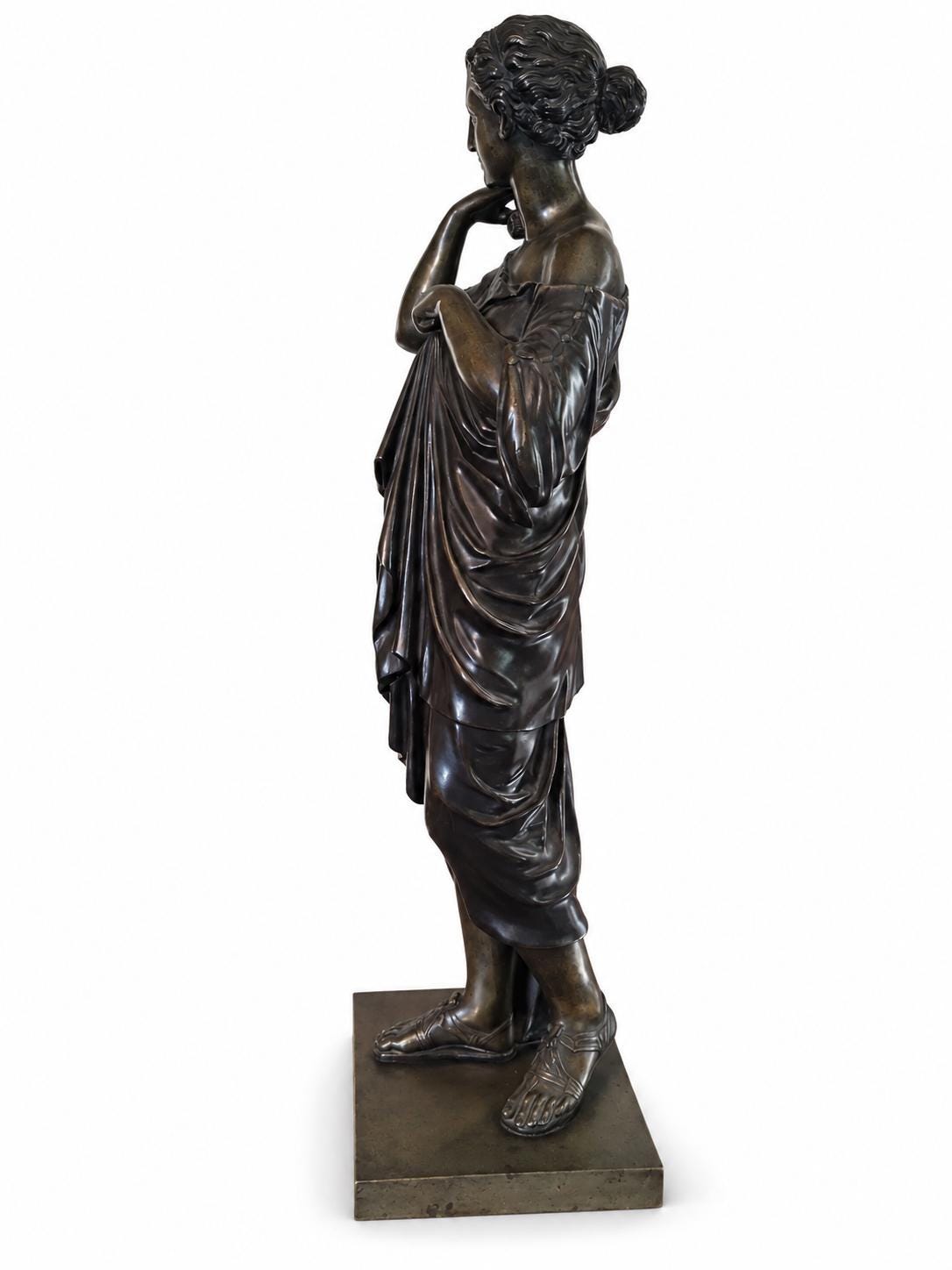 Antique Bronze Diana of Gabies Sculpture, Signed Dethy, After the Antique — France, Late 19th Century