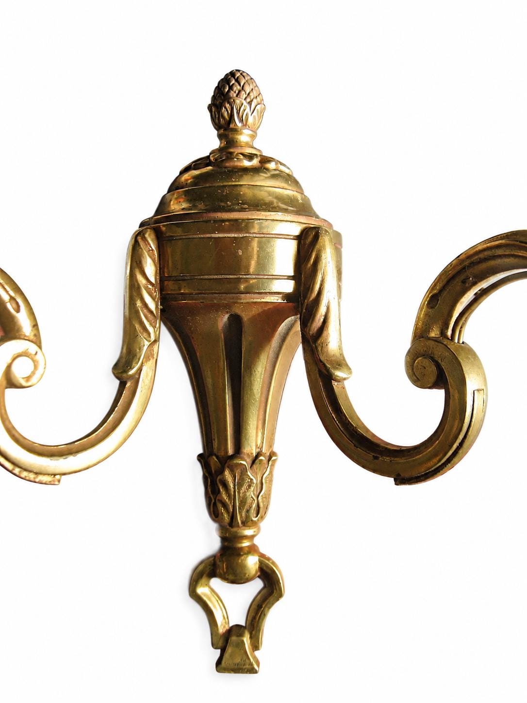 Louis XVI Style Bronze Wall Sconces Set of Three, Marked Bronze Two Arm Sconces — French, Contemporary