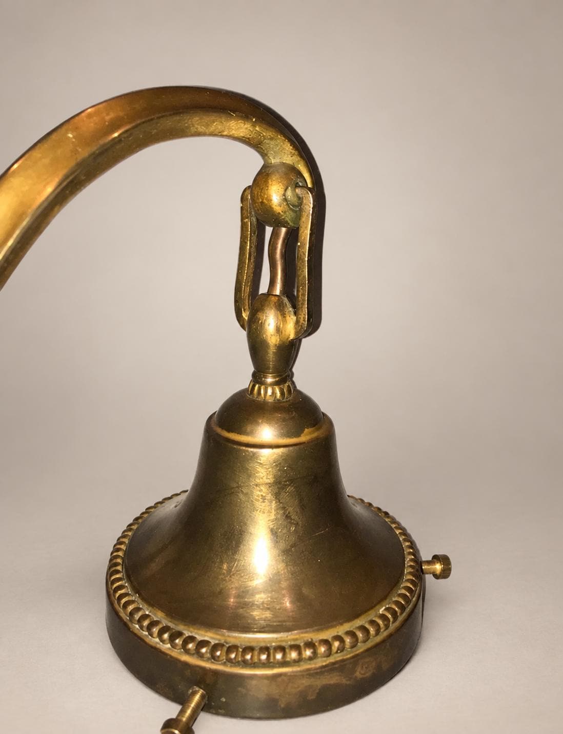 French Art Deco Brass Wall Sconce with Speckled Glass Globe
