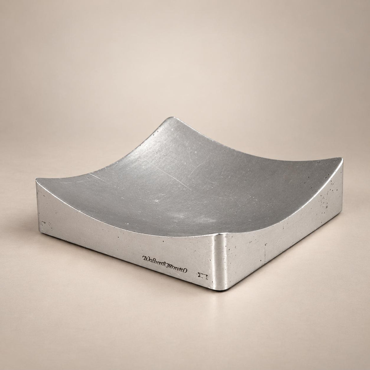 Vintage Aluminium Desk Tray, Walter and Moretti for Formes Nouvelles — France, circa 1970
