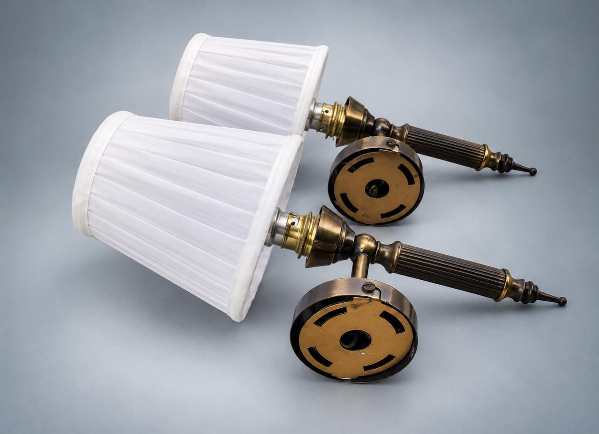 Pair of Patinated Brass Wall Sconces Mid-Century — 1960s