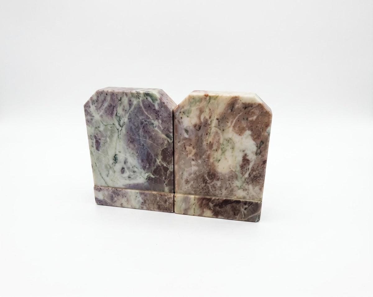 Antique French Silvered Bronze Stag Bookends on Marble Bases — French Animalier School, Early 20th Century