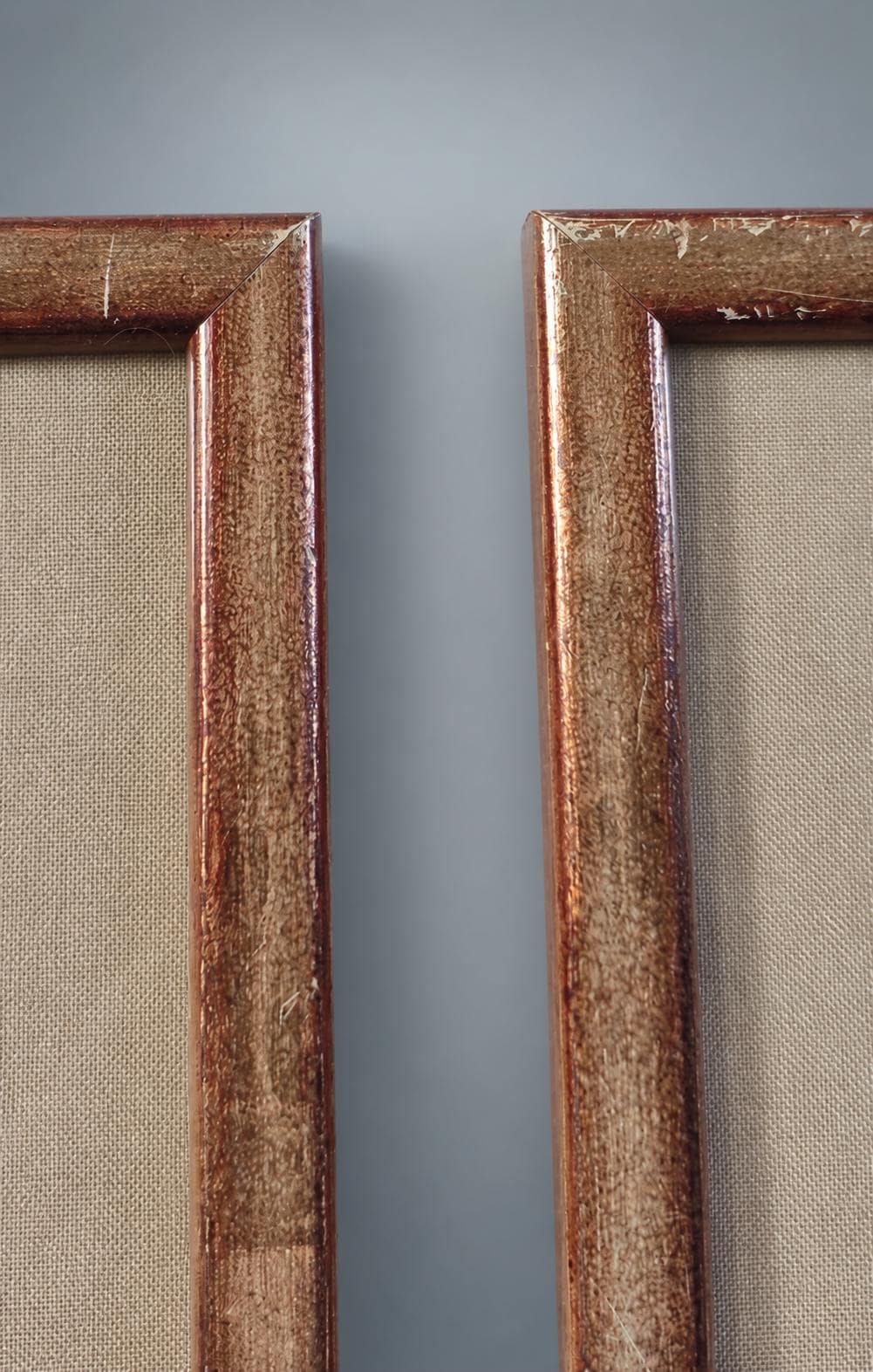 Pair of Framed Lille Prints After L. Robin, Gilt Frames with Fabric Mounts — France, 20th Century