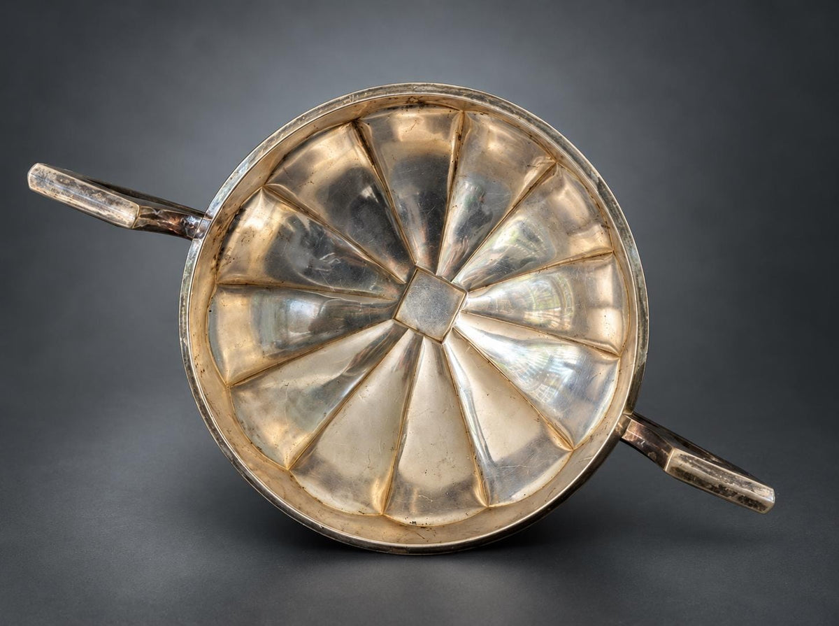 Antique Swiss Military Trophy 1927, Art Deco Silvered Cup, Cavalry Telephone Operators — Switzerland, 1927