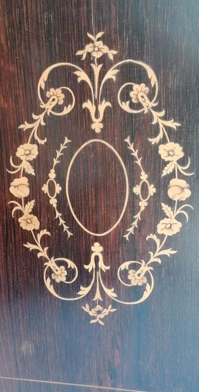 Antique French Marquetry Wood Toilette Box, Napoleon III Style, Locking Correspondence Box — France, Late 19th Century