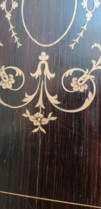 Antique French Marquetry Wood Toilette Box, Napoleon III Style, Locking Correspondence Box — France, Late 19th Century