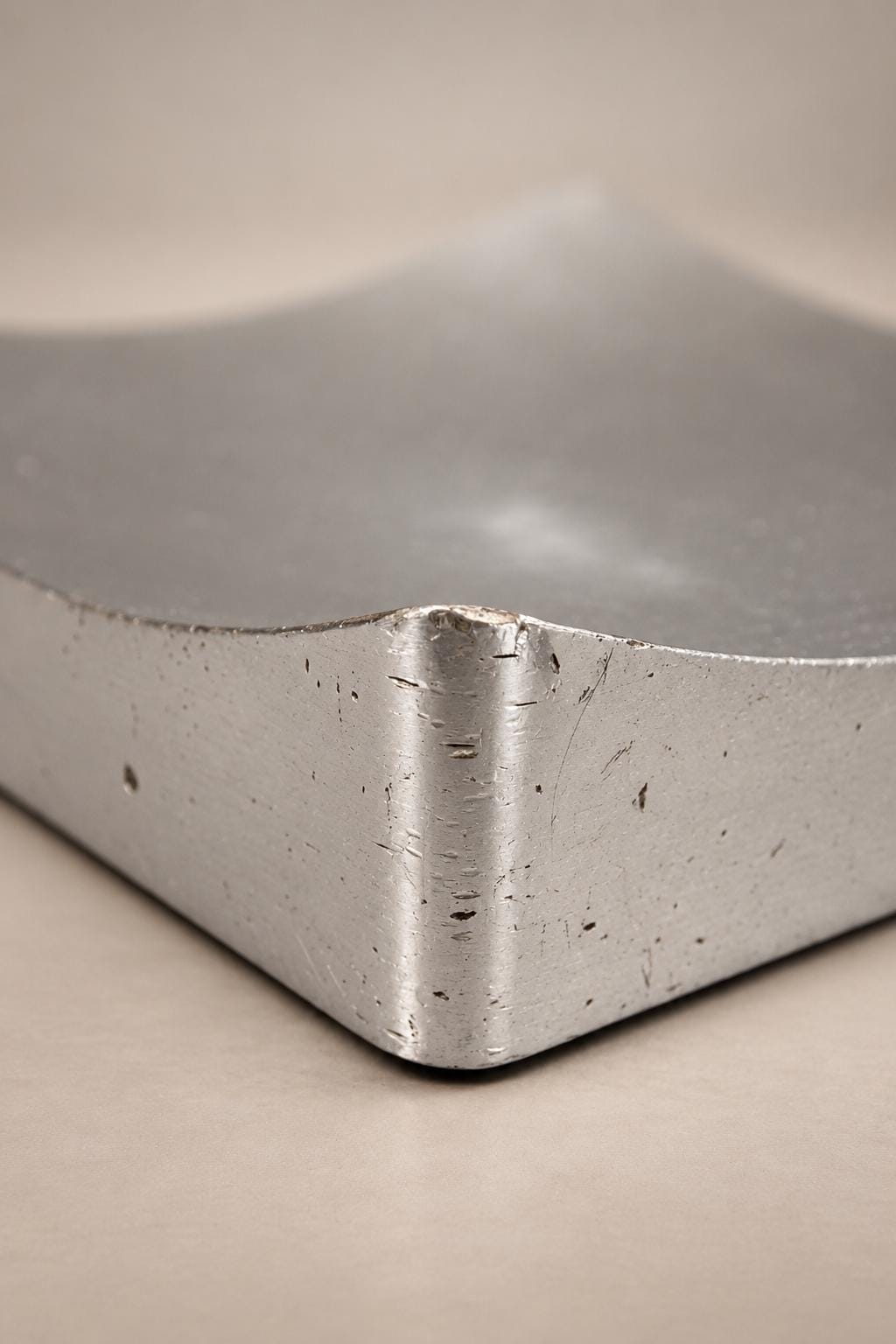 Vintage Aluminium Desk Tray, Walter and Moretti for Formes Nouvelles — France, circa 1970