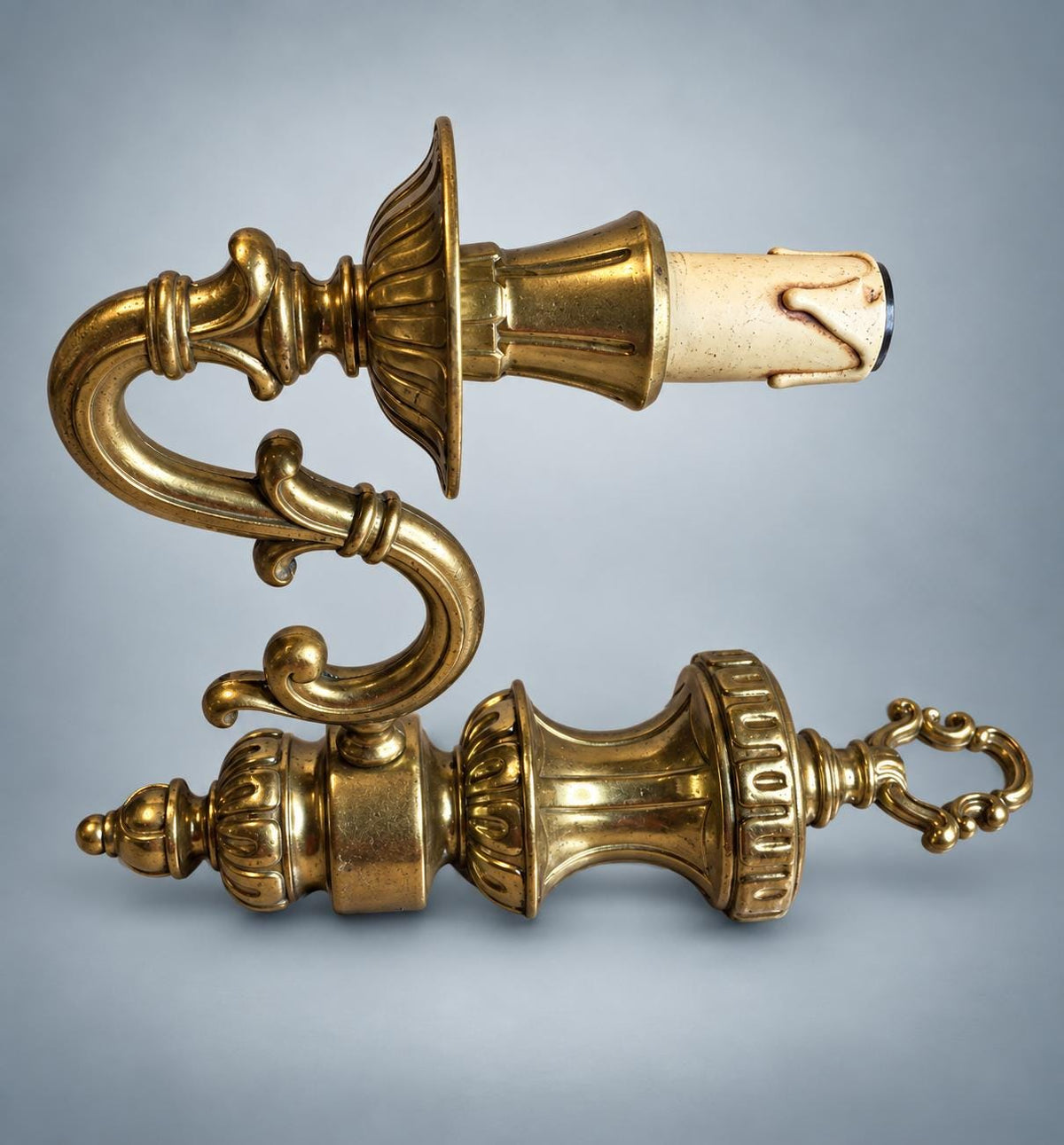 Pair of French Gilt Bronze Wall Sconces Rocaille Style — France, Vintage