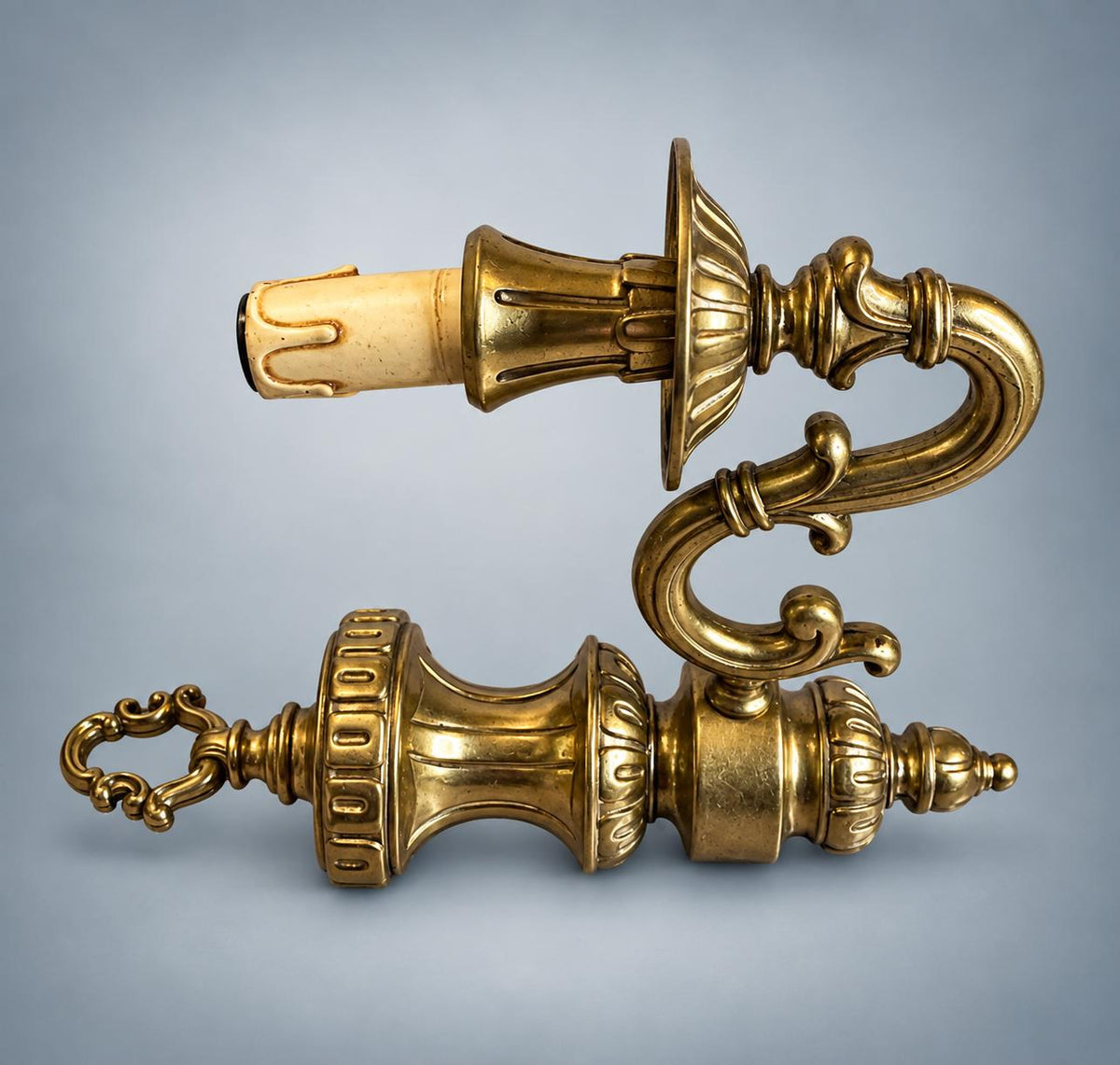 Pair of French Gilt Bronze Wall Sconces Rocaille Style — France, Vintage
