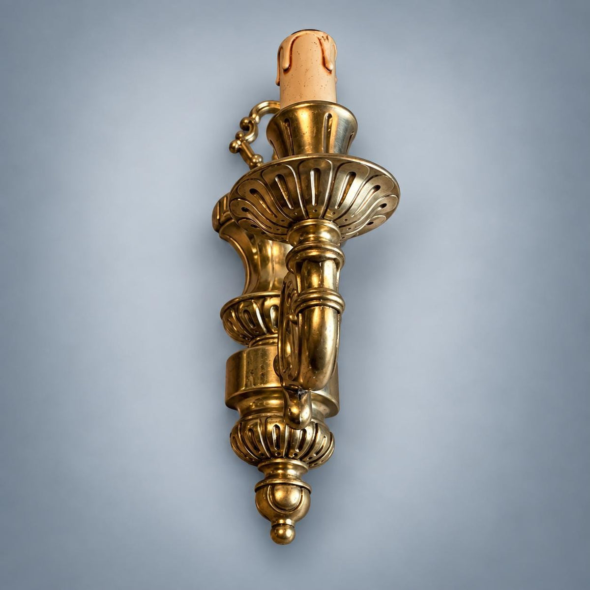 Pair of French Gilt Bronze Wall Sconces Rocaille Style — France, Vintage