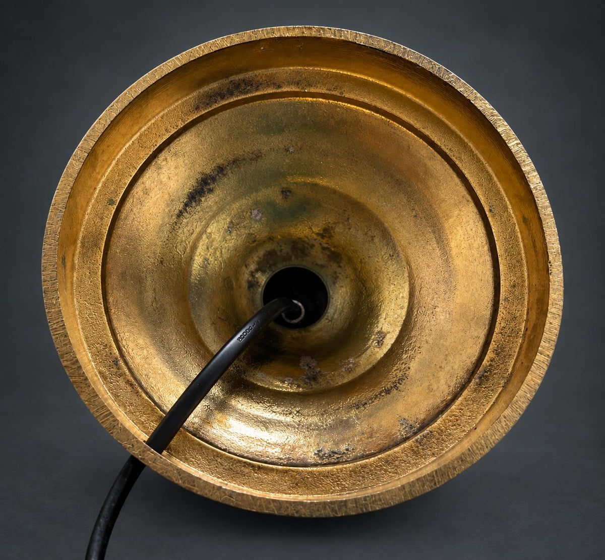 Acanthus Leaf Candlestick Table Lamp in Gilt Metal, Baluster Stem and Stepped Round Base, Baroque Revival Style