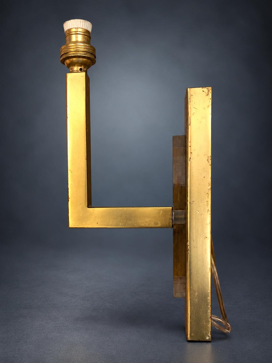 Pair of Modernist Brass and Acrylic Wall Sconces, 1960s — European