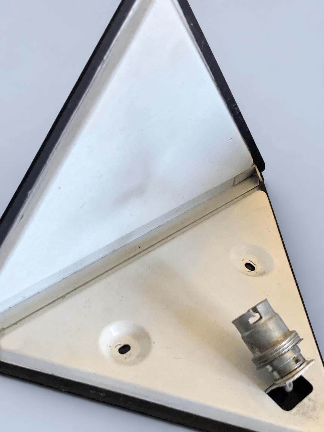 1960s–70s Diamond Wall Sconces, Set of Three, Ribbed White Perspex Panels and Black Metal Bases
