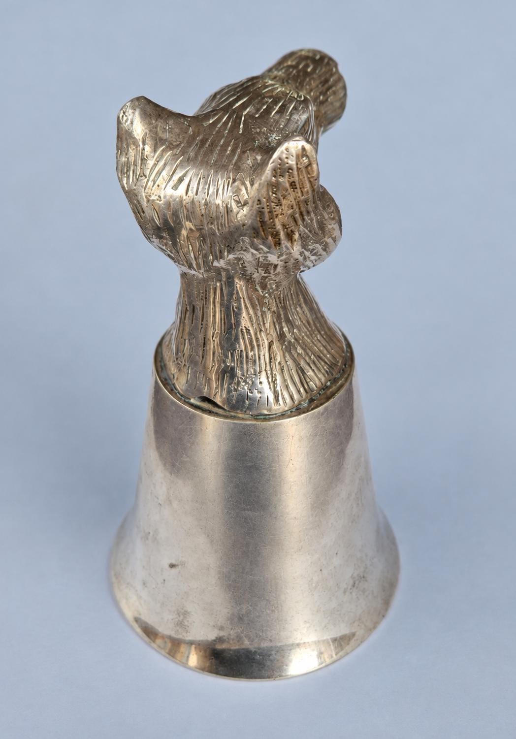 Vintage 1960s–70s Italian Silver-Tone Dog's Head Stirrup Cup