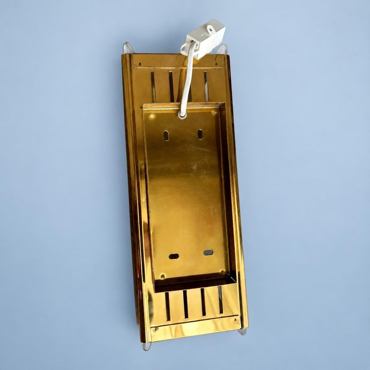Vintage Italian-Style Brass Wall Sconce with Frosted Glass Wings, 30 cm