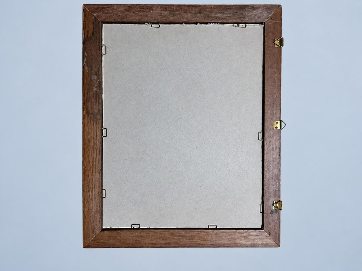 Vintage Framed Genre Scene Print, Gentlemen in Period Dress Outside a Country House, Wood Frame with Gilt Fillet, 37 cm
