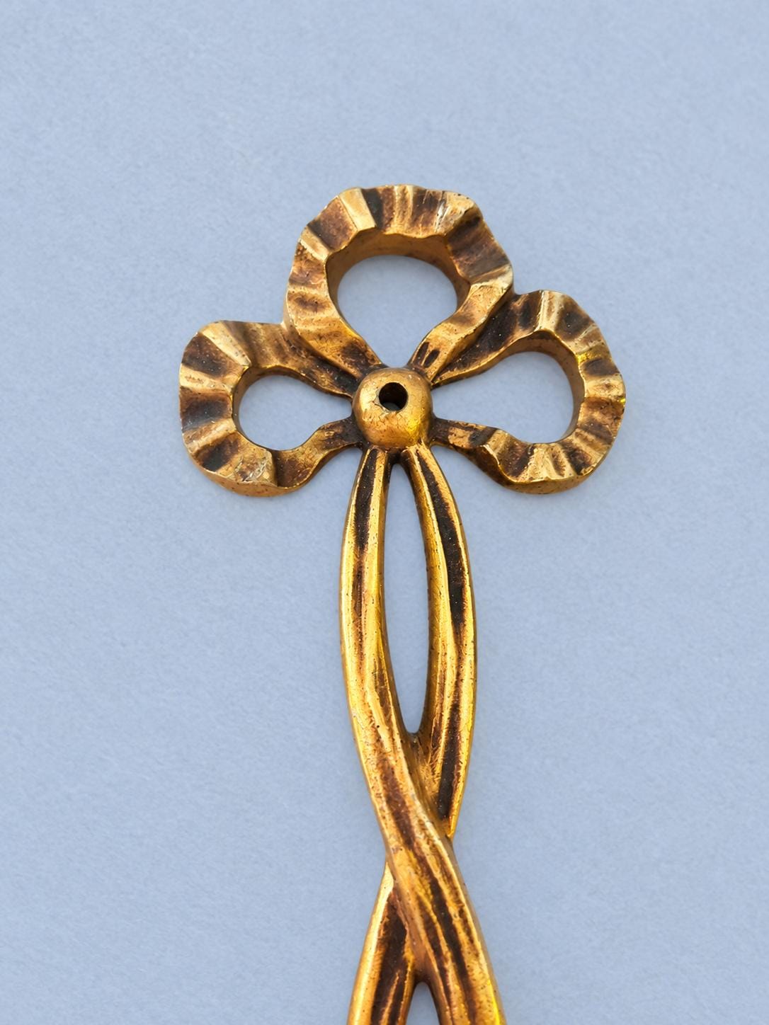 Single Louis XVI Style Two-Arm Wall Sconce, Gold-Tone Metal, Ribbon Bow, Rope-Fluted Arms and Tassels, 28 cm