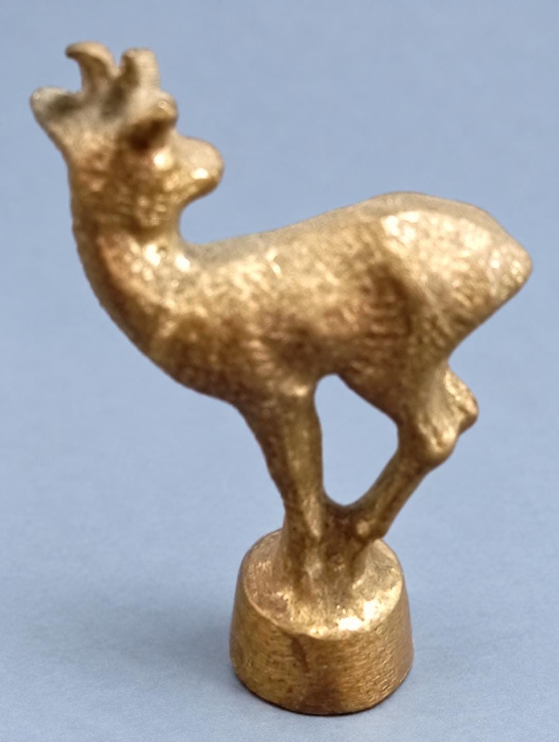 Vintage Miniature Solid Brass Roe Deer Figurine, Small Stag Statue Marked Jerez, Woodland Animal Desk Ornament or Paperweight