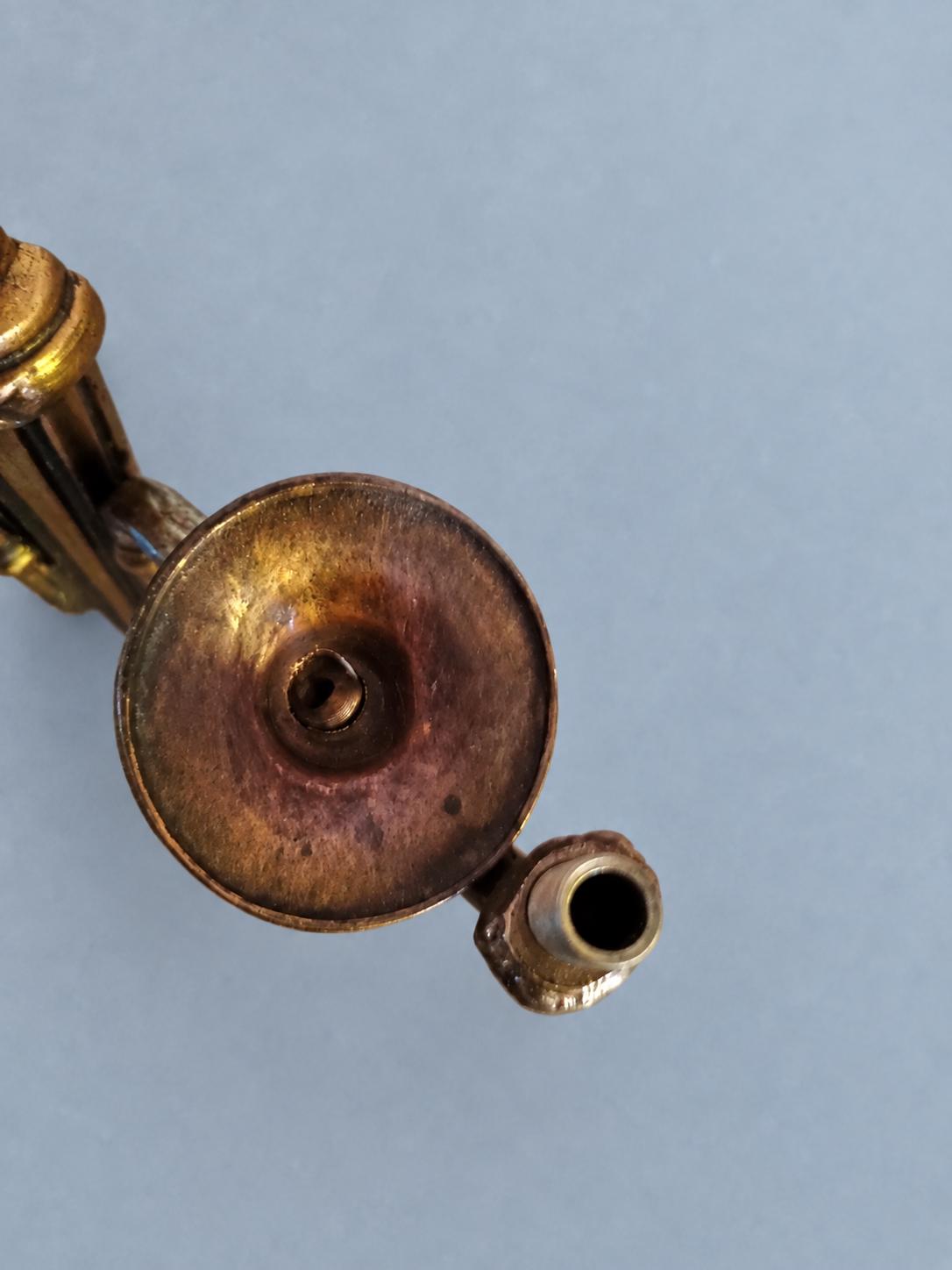 Pair of Brass Louis XVI Style Torch Wall Sconces, Two-Arm Neoclassical Lights, Vintage