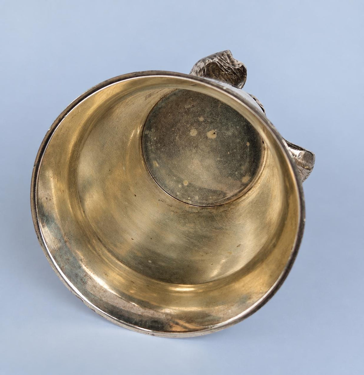 Vintage 1960s–70s Italian Silver-Tone Dog's Head Stirrup Cup